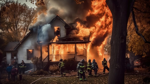Los bomberos apagan un incendio en una casa con IA generativa