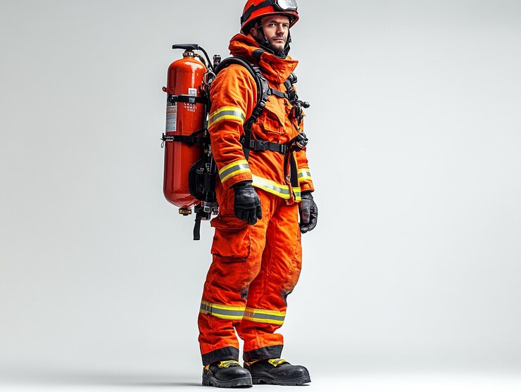 Un bomberos dedicado apagando un incendio