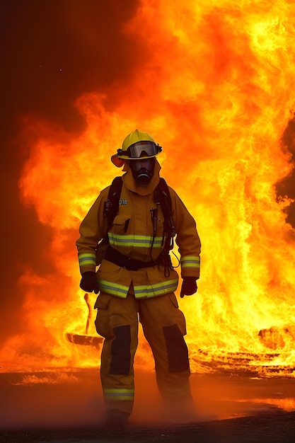 los bomberos se enfrentan a las llamas rugientes