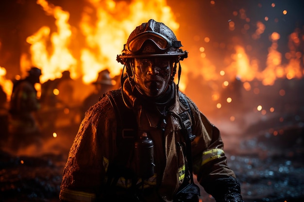 Los bomberos luchan con el fuego que quema