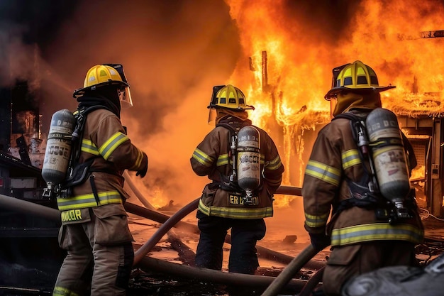 Bomberos luchando contra un incendio