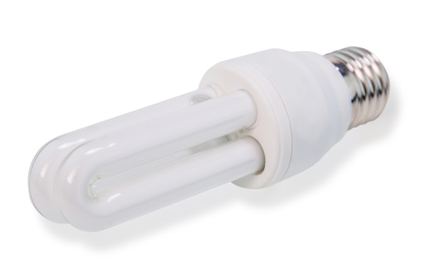 Bombilla de ahorro de energía blanca, bombilla de luz iluminada, bombilla CFL