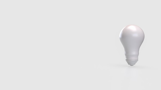 La bombilla blanca para la idea o el concepto creativo Rendering 3D