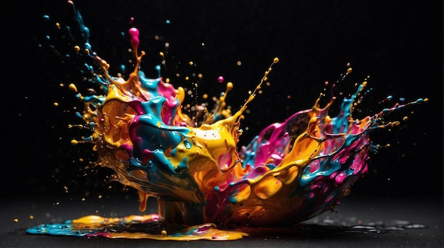 La bombilla creativa explota con pinturas y colores coloridos una idea y un concepto de tormenta de ideas
