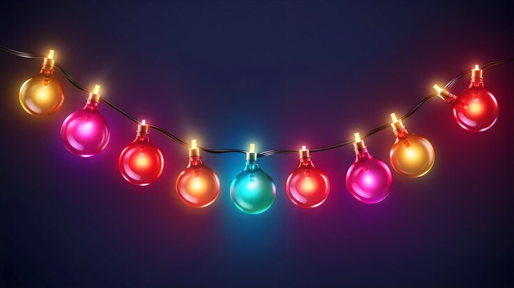 Bombilla decorada con Feliz Navidad creada con IA generativa