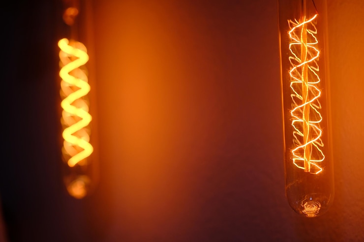Foto bombillas redondas de lujo en una sala de estar vintage usando la lámpara vintage decorada puestos de la calle