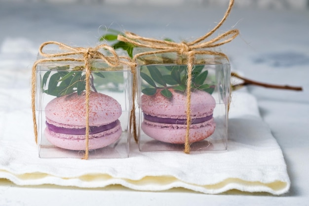 Bomboneras de boda con macaron Regalo para una invitada de boda