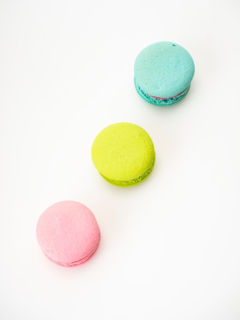 Bonbon drei macarons Liebe auf Weiß