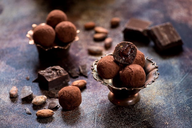 Bonbons Trüffel mit Schokoladencreme