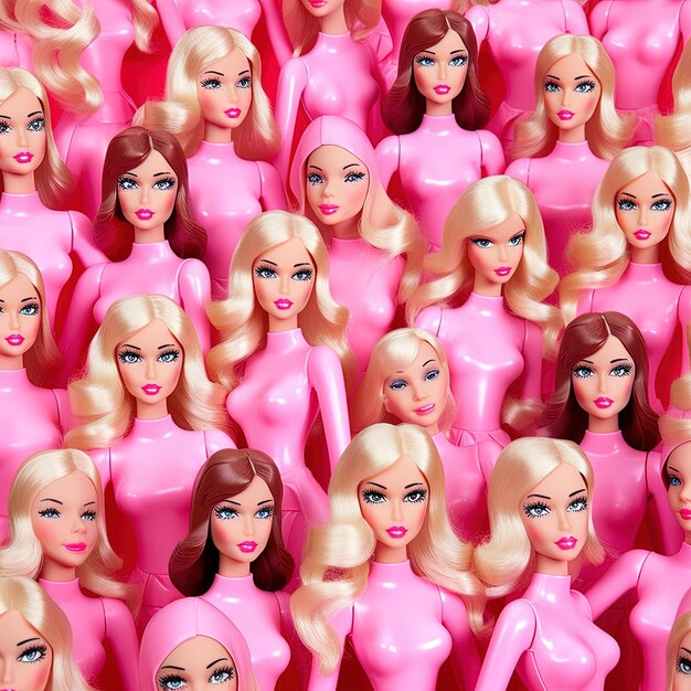 Foto boneca barbie com cores rosa