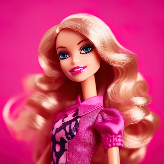 Boneca Barbie com cores rosa