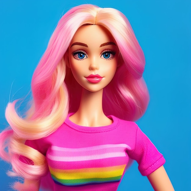 Boneca Barbie com cores rosa