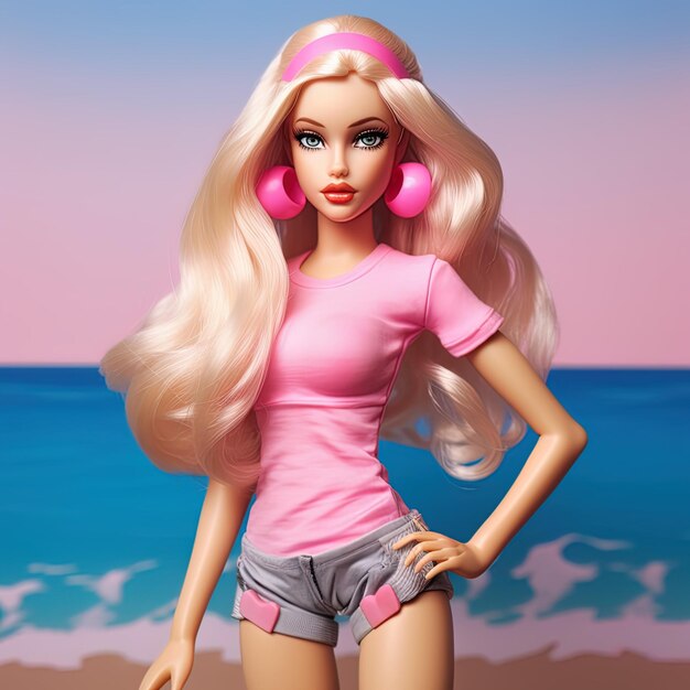 Boneca Barbie com cores rosa