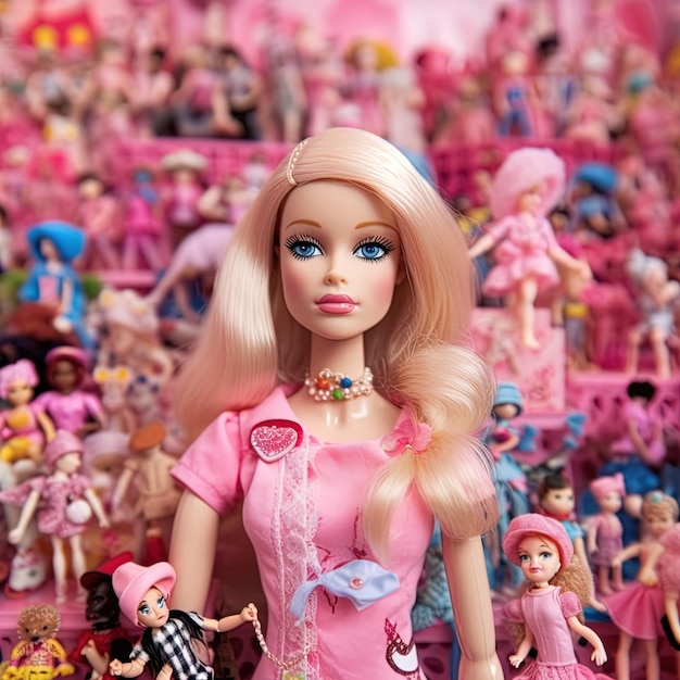 Boneca Barbie com cores rosa