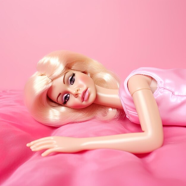 Boneca Barbie com cores rosa