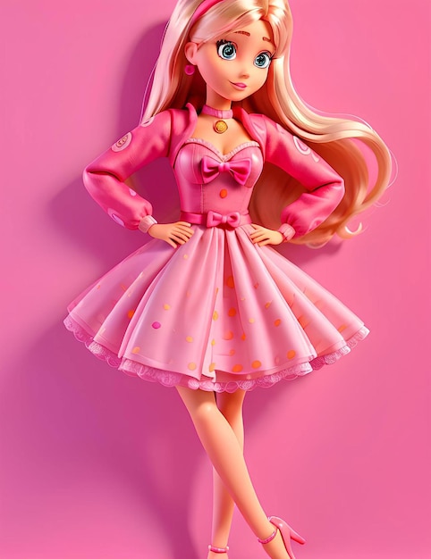 Foto boneca barbie com roupa da moda