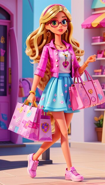 Boneca Barbie com roupa de verão da moda