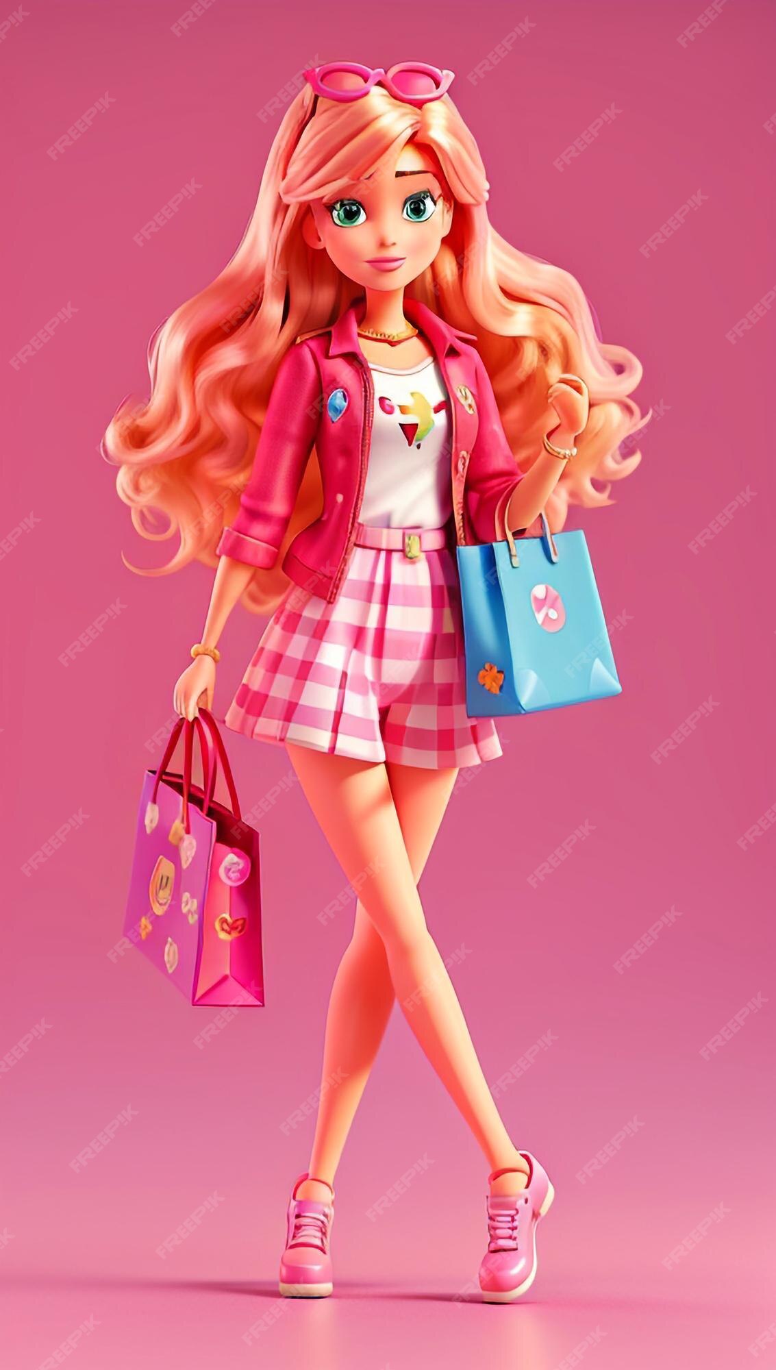 Boneca barbie com roupa de verão da moda