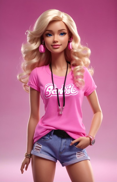 Boneca Barbie em roupa de rua urbana de hip hop