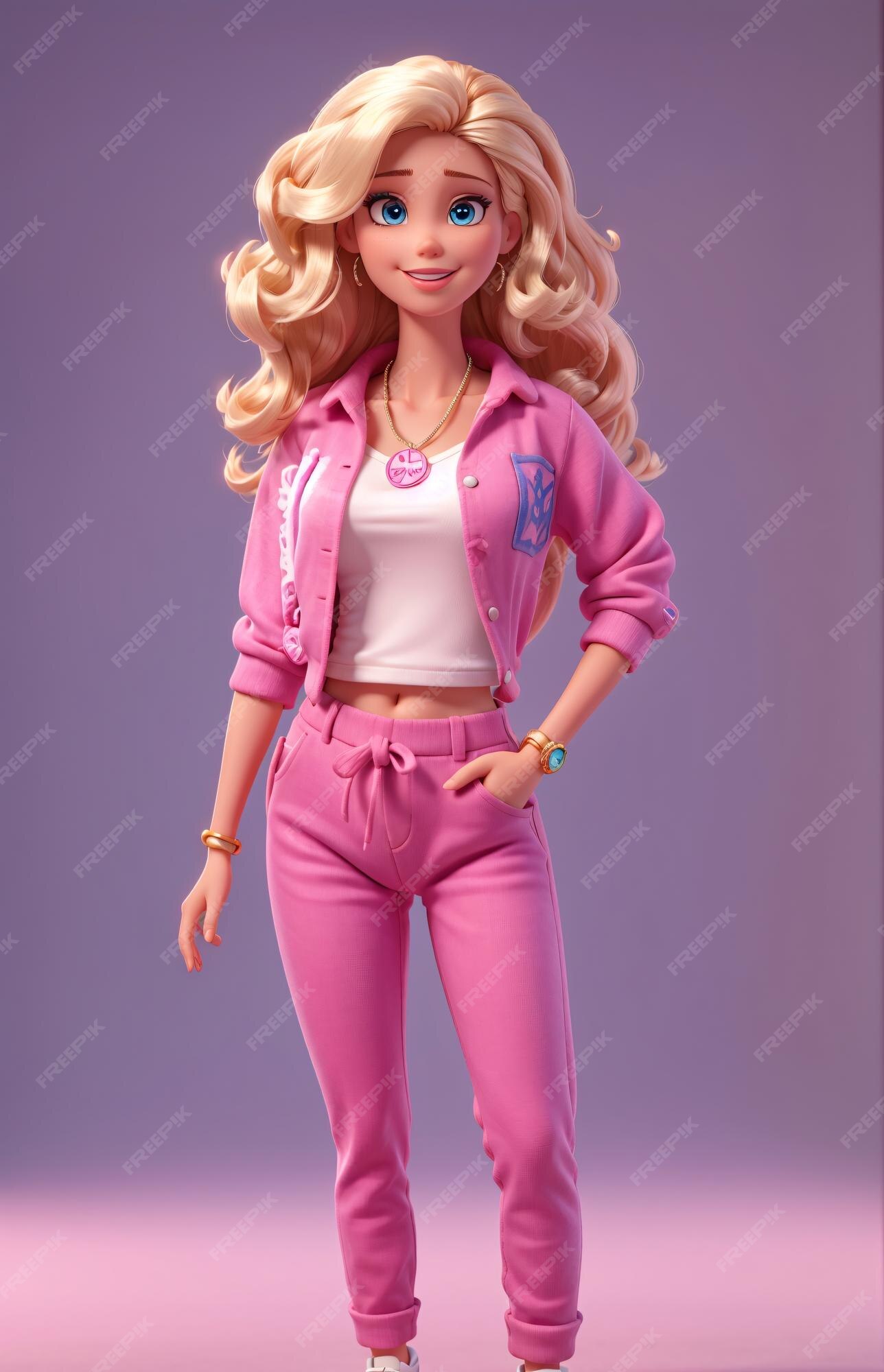 Boneca barbie em roupa de rua urbana de hip hop