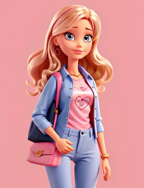 Boneca Barbie em uma roupa da moda