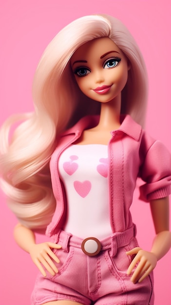 Boneca barbie linda loira design de roupas da moda