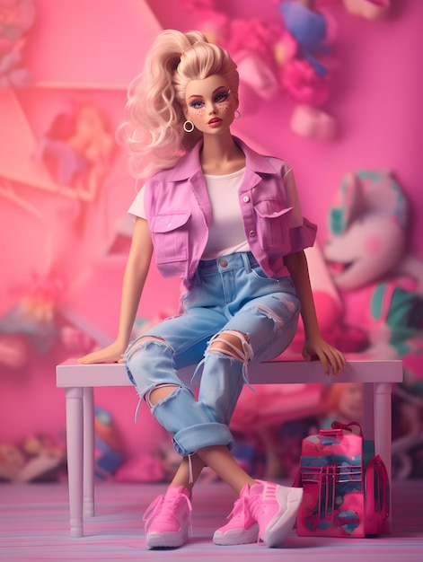 Boneca Barbie Top Loira Com Roupas Extras Lindas E Rara