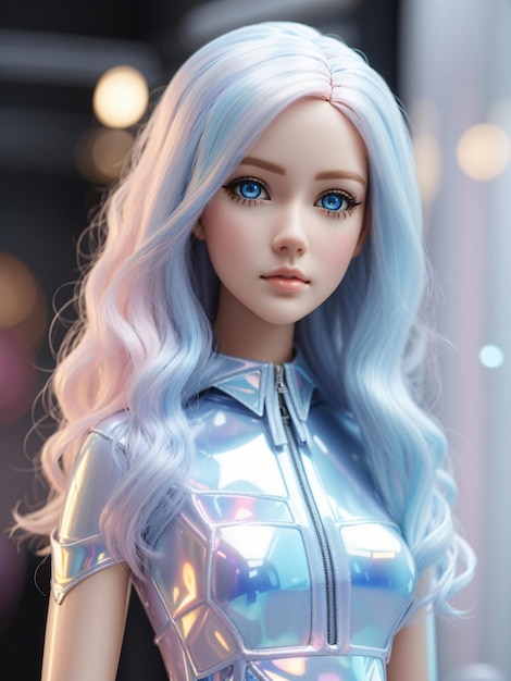 Boneca feminina realista de plástico com construção facial moderna com tema de Barbie