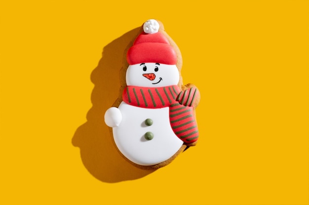 Boneco de neve biscoito natal padaria comida branco laranja