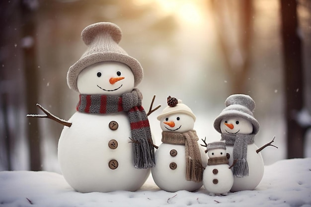 Boneco de neve com boneco de neve na neve