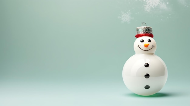 Boneco de neve como decoração de árvore de Natal isolada