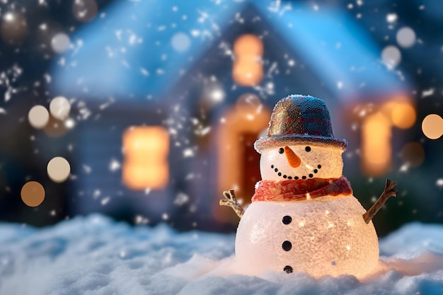 Boneco de neve de Natal de braços abertos convida todos a desfrutar da magia da época festiva