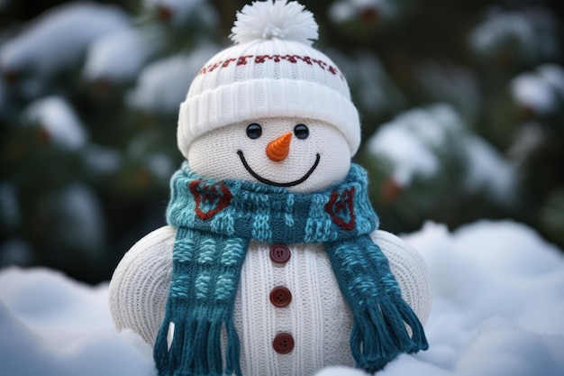 Boneco de neve no país das maravilhas do inverno Feliz Natal Generativo Ai