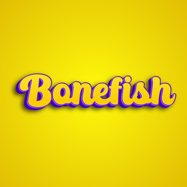 Bonefish Typographie 3D-Design gelb rosa weiß Hintergrundfoto jpg.