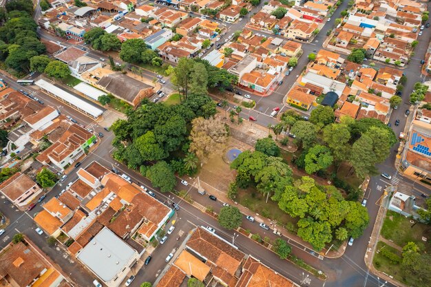 Bonfim Paulista São Paulo Brasil Por volta de maio de 2022 Cidade de Bonfim Paulista estado de São Paulo imagem aérea de drone
