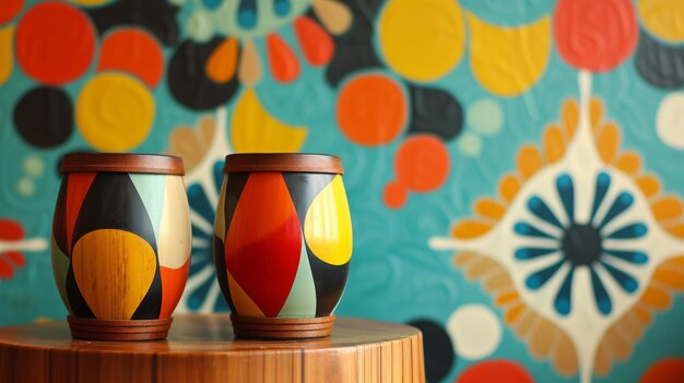 Foto bongos e padrões abstratos inspirados na cultura beatnik dos anos 50