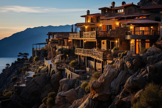 Foto bonifacio casas panorâmicas da córsega frança