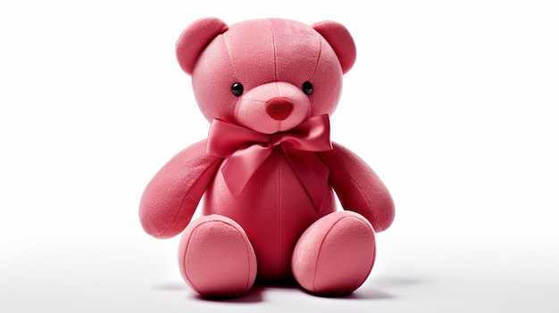 bonita boneca de urso rosa com arco isolado em fundo branco