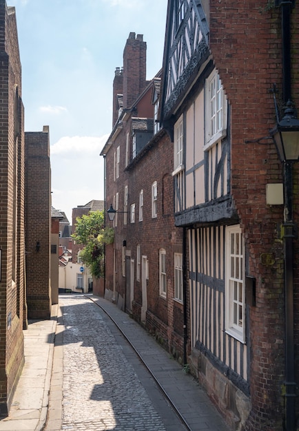 Bonita calle georgiana y casas en Shrewsbury