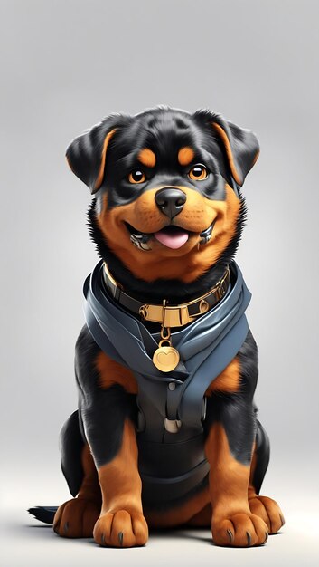 Bonita ilustração de desenho animado Rottweiler generativa AI AI gerada