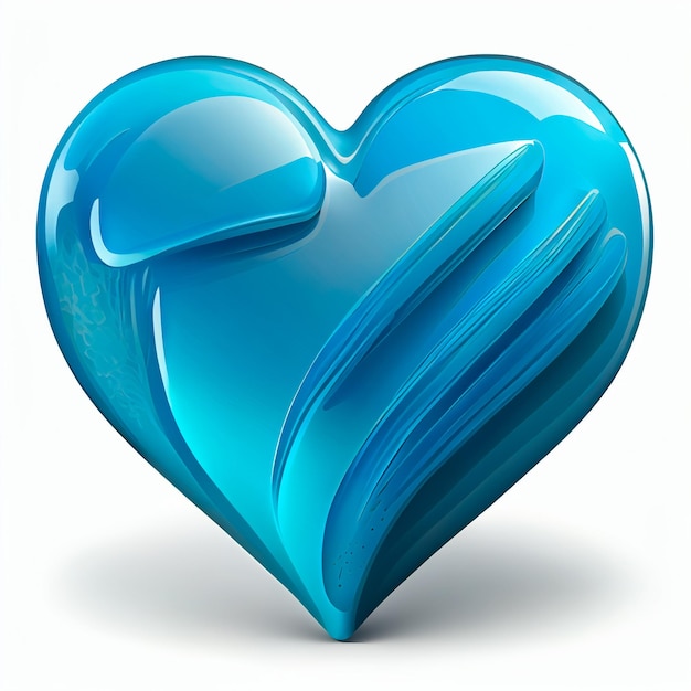 Foto bonita ilustración de corazón azul con fondo aislado