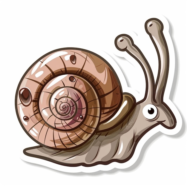 Una bonita pegatina de caracol en colores vibrantes