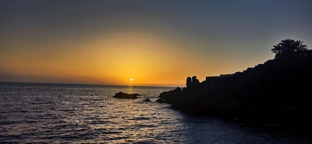 Bonito atardecer na playa del Charco em la Palma