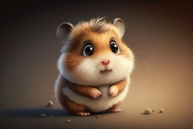 Bonito Desenho Animado 3D Hamster Generativo Ai