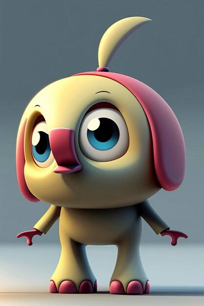 Bonito desenho animado bebê elefante antropomórfico personagem de renderização 3D modelo figura de mão produto kawaii