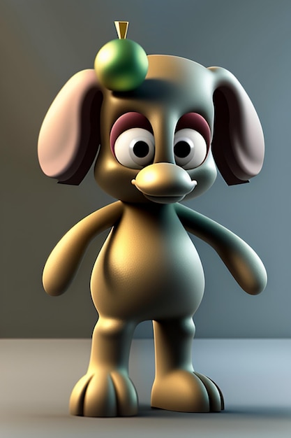 Bonito desenho animado bebê elefante antropomórfico personagem de renderização 3D modelo figura de mão produto kawaii