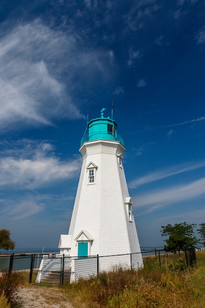 Bonito, farol, porto, dalhousie, porto, ontário, canadá