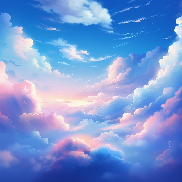 Foto bonito paisaje de fondo cielo nubes puesta de sol pintura al óleo vista papel tapiz paisaje colores claros