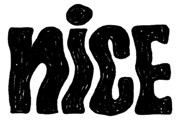 Bonito pegatina png distorsionada tipografía garabateo fondo transparente