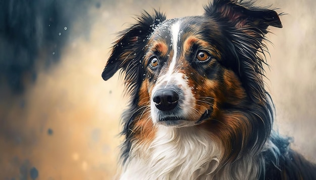 bonito retrato de un perro al estilo de una pintura al óleo, arte, moderno